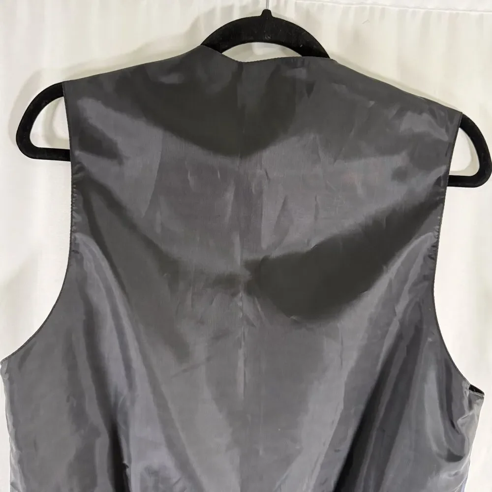 Vesuvio Napoli in Italy Suit Vest Men's Small Blue Black Button Up V-Neck